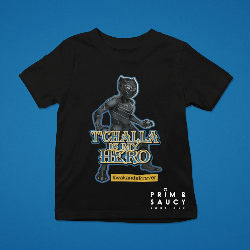 Youth T'Challa and Shuri Wakanda Forever Tees