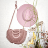 Braided Straw Semi-Circle Purse