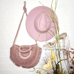 Braided Straw Semi-Circle Purse