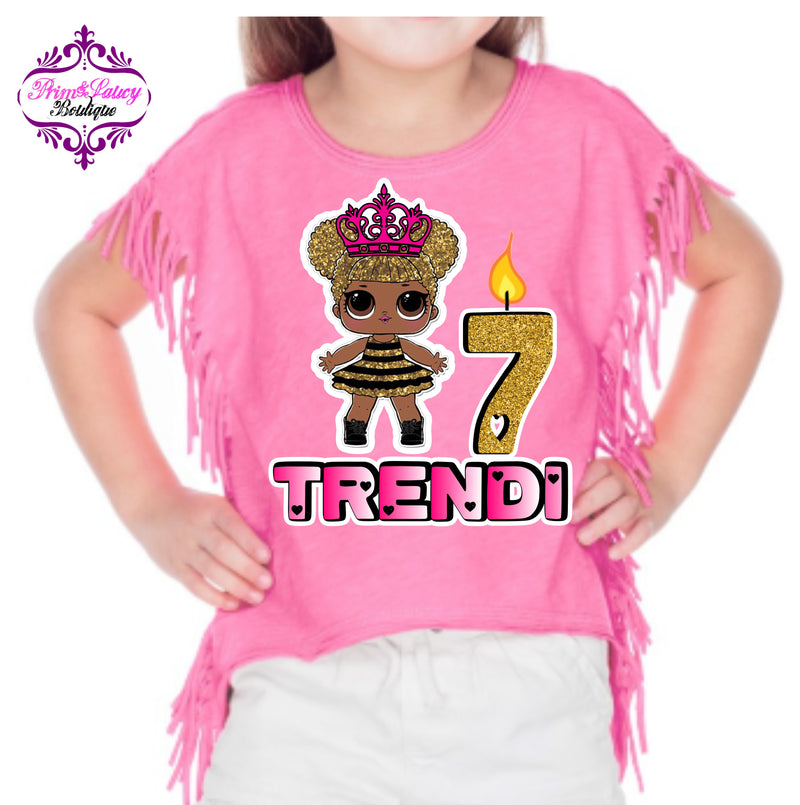 LOL Doll Mermaid Splash Queen Fringe Semi-Crop Top