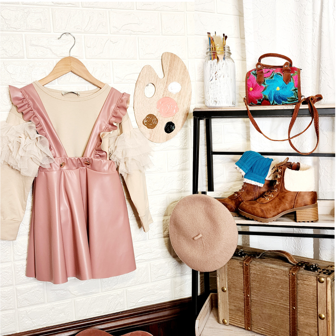 Girls Pinafore Dress, Pink or Black Prim & Saucy Boutique Girls Pinafore Dress, Pink or Black Prim & Saucy Boutique
