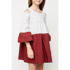 Girls Poplin Tunic Dress - Burgundy