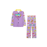 Little Girls Collared Button Up Long Sleeve Pajama Set