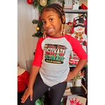 Girls Red Christmas Raglan