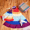 Matching Rainbow Color Block Sun Dresses