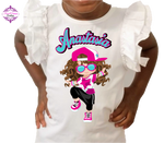 Girls Fun Character Tees, 4 Skin Tones