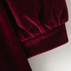 Girls Burgundy Velvet Dress