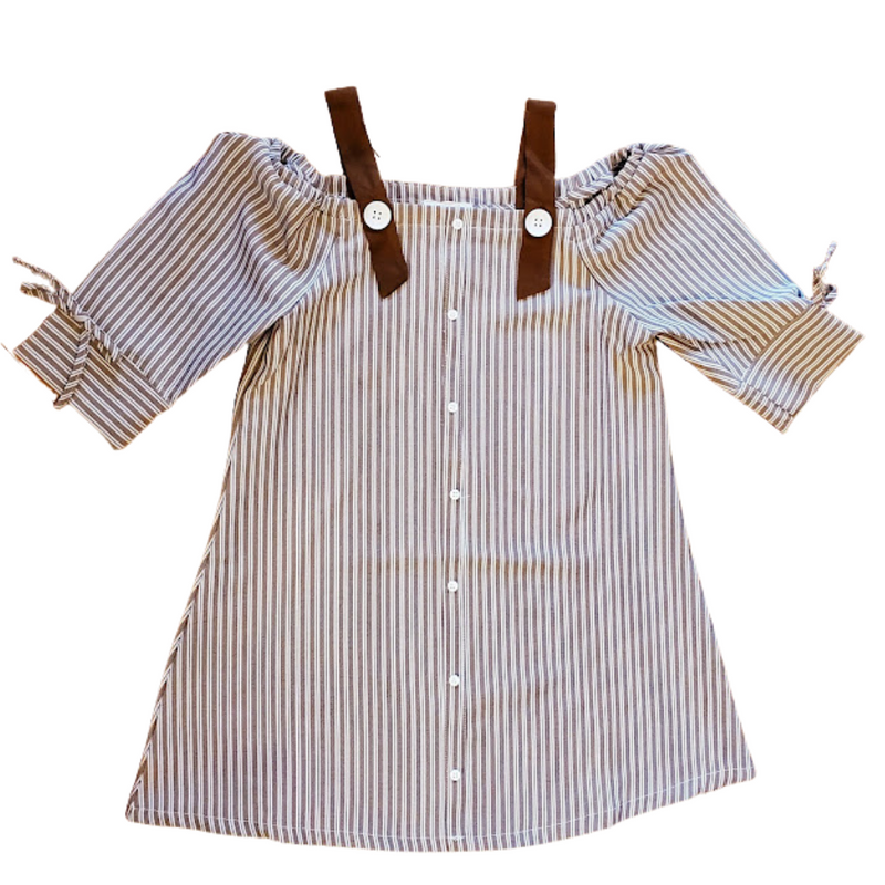 Striped Off the Shoulder Tunic - Big Girls