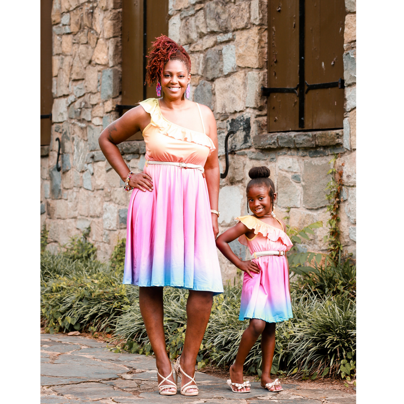 Mommy and me rainbow dress outlet