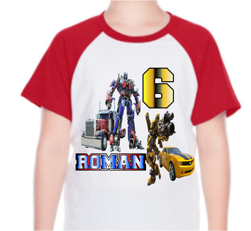 Custom Transformers Birthday Raglan Tshirt