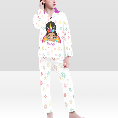 Custom Order for Katina - Personalized Unicorn Princess PJs - Ebony