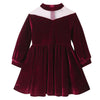 Girls Burgundy Velvet Dress