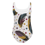 Girls Boho Feathers Bodysuit/Swimsuit