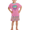 Little Girls Comic Pajama Short Set - 2 Colors
