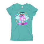 I Dont Believe in Humans, Funny Unicorn Girl's T-Shirt, Sizes XS - XL, 6 Colors