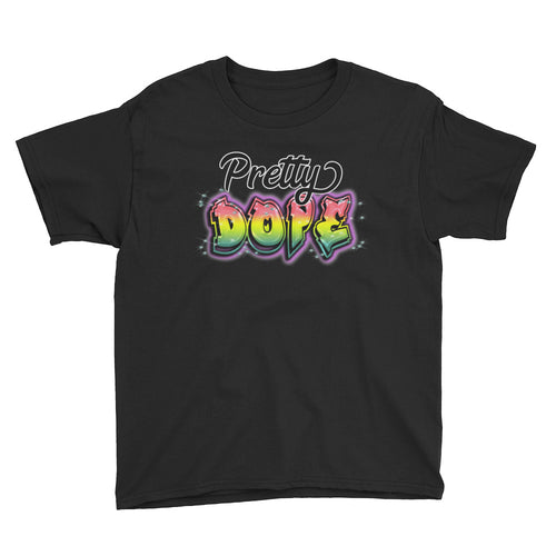 Pretty Dope Girls Tshirt, Rainbow Colors, Fresh Prince Text, Sizes XS - XL