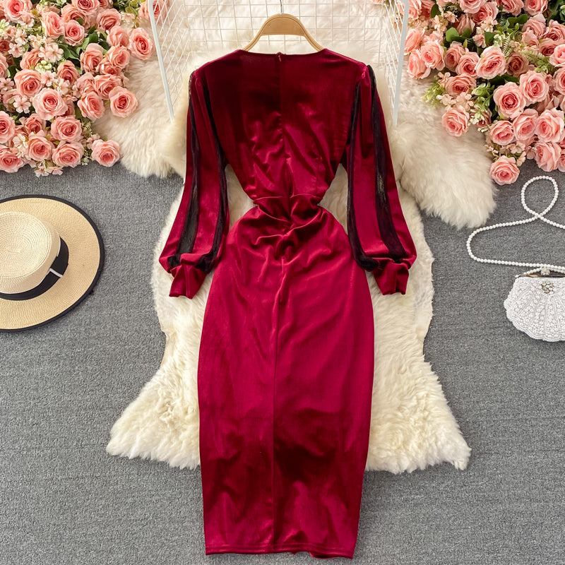 Burgundy Velvet Bodycon Holiday Dress S (4-6) Burgundy Velvet Bodycon Holiday Dress S (4-6)