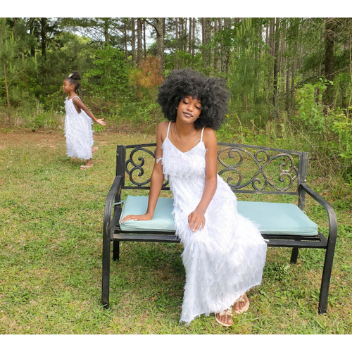 white chiffon dress